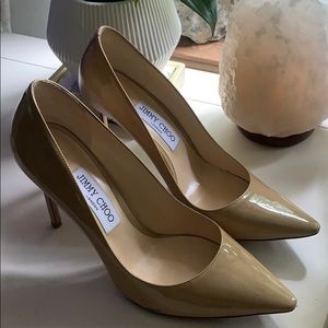 Jimmy Choo nude patent leather pumps size 39 1/2